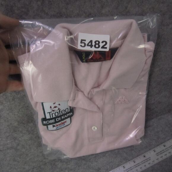 Robe di Kappa Polo Shirt Womens Small Pink La Polo Trofeo Patch Embroidered - Picture 9 of 9